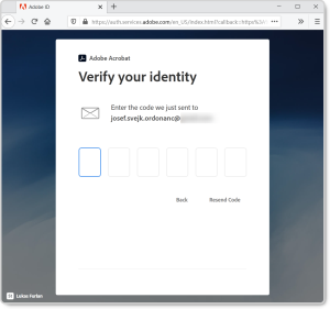 Ověření identity pro službu Adobe Sign