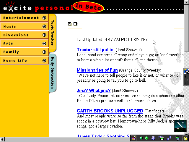 Informacni kanaly v podani Netscape Netcasteru