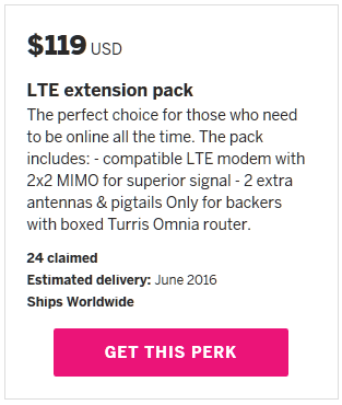 LTE perk v kampani Indiegogo