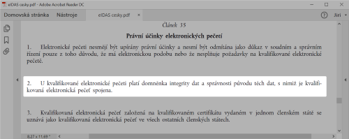 Vymezen kvalifikovan elektronick peeti v nazen eIDAS