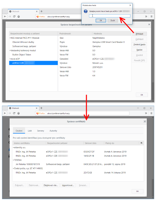 Postup instalace ovladačů nové eOP na platformě MS Windows do Firefoxu