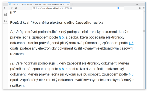 Ustanoven 11 adaptanho zkona (297/2016 Sb.), kter vymezuje pouit el. asovch raztek