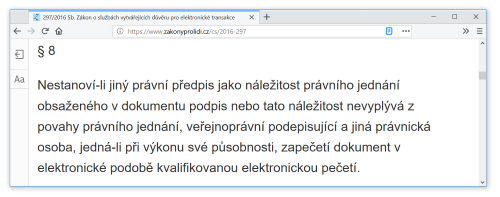 Ustanoven 8 adaptanho zkona (297/2016 Sb.), kter e peetn