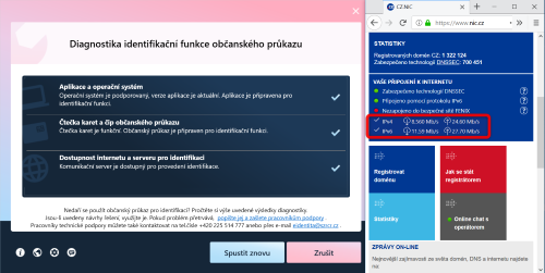 DIagnostika na potai, kter m k dispozici IPv4 i IPv6 konektivitu