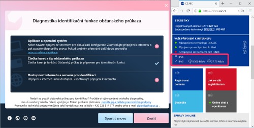 DIagnostika na potai, kter m k dispozici jen IPv6 konektivitu