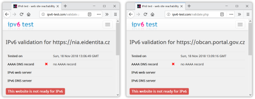 Vsledky testu dostupnosti po IPv6