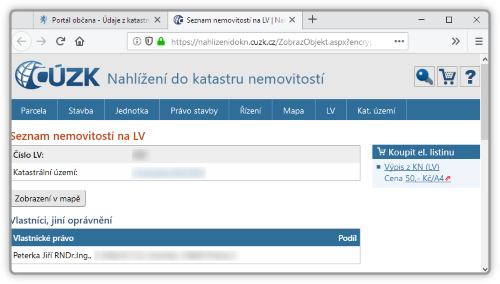 Informace pmo v katastru nemovitost