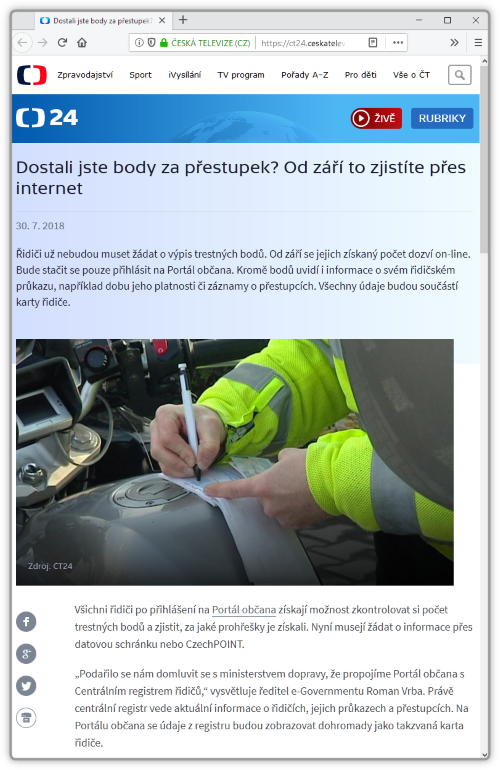 Avizovan propojen s registrem idi