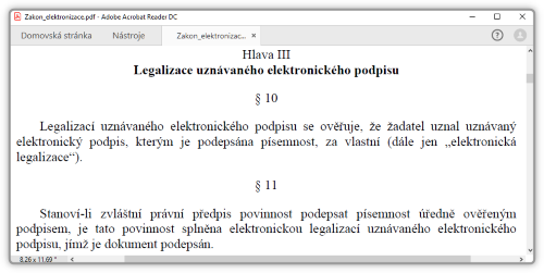 Konkrétní znění návrhu na legalizaci elektronických podpisů z roku 2006