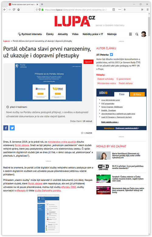 nhled lnku na serveru, kde byl publikovn