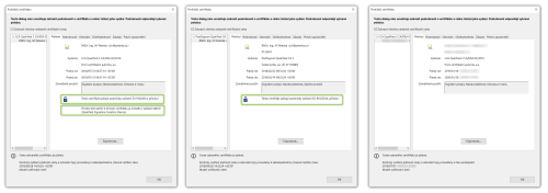 Ti rzn certifikty (zleva): kvalifikovan s pznakem umstn kle na QSCD, kvalifikovan bez pznaku umstn, ne-kvalifikovan certifikt