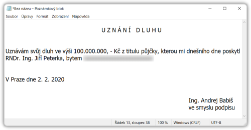 Pedstava dlunho pisu, opatenho prostm elektronickm podpisem