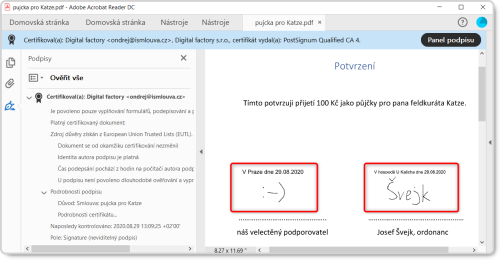 Pklad dokumentu v rmci sluby iSmlouva