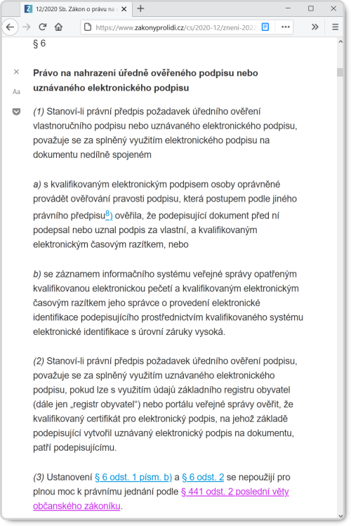 Ustanoven  6 zkona . 12/2020 Sb. o prvu na digitln sluby