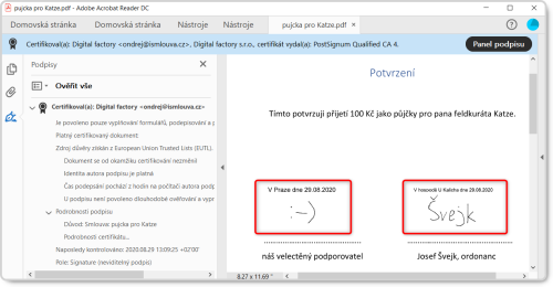 Pklad elektronickho dokumentu, podepsanho v rmci sluby iSmlouva