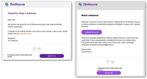 Vzva k podepsn dokumentu v rmci sluby iSmlouva