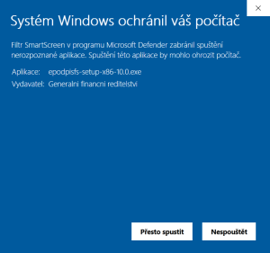 Filter SmartScreen zablokoval instalaci
