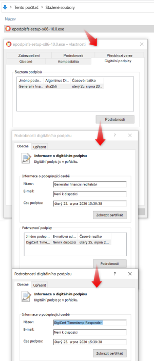 Elektronick podpis instalanho souboru