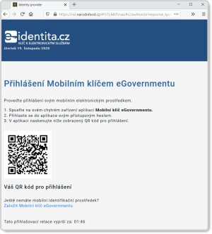 Pi pihlaovn pomoc mobilnho kle se skenuje QR kd