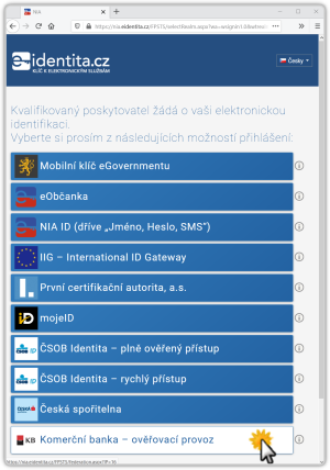 V nabídce je nově i možnost přihlášení přes elektronickou identitu Komerční banky