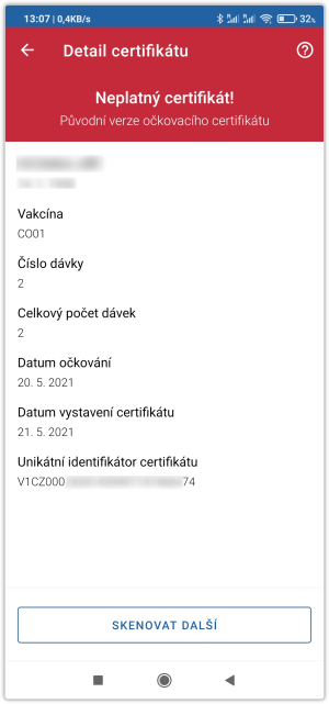 Pokus o oven starho certifiktu v apliakci Teka